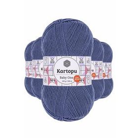 Kartopu K1533 5 Adet Koyu Mavi Baby One Tüylenmeyen El Örgü İpi Yünü