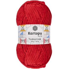 Kartopu K165 Açık Kırmızı Yumurcak Kadife El Örgü İpi