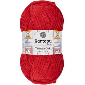Kartopu K165 Açık Kırmızı Yumurcak Kadife El Örgü İpi