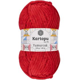 Kartopu K165 Açık Kırmızı Yumurcak Kadife El Örgü İpi