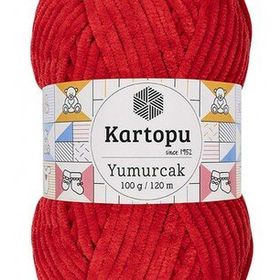 Kartopu K165 Açık Kırmızı Yumurcak Kadife El Örgü İpi