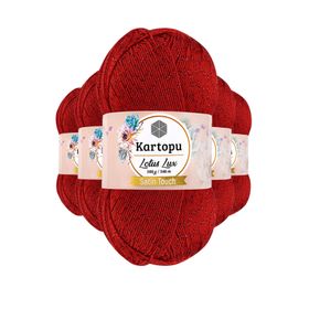 Kartopu K165 Kırmız Lotus Bikini Büstiyer Bluz Simli 5 Adet Örgü İpi