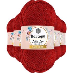 Kartopu K165 Kırmızı 5 Adet Lotus Lux Bikini Büstiyer Bluz Simli Örgü İpi