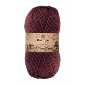 Kartopu K1707 Mürdüm Melange Wool 100 gr El Örgü İpi