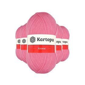 Kartopu K1790 Koyu Pembe 5 Adet Kristal Çift Katlı El Örgü Lif İpi