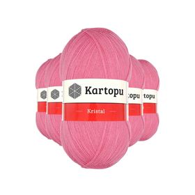 Kartopu K1790 Koyu Pembe 5 Adet Kristal Çift Katlı El Örgü Lif İpi