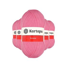 Kartopu K1790 Koyu Pembe 5 Adet Kristal Çift Katlı El Örgü Lif İpi