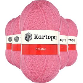 Kartopu K1790 Koyu Pembe 5 Adet Kristal Çift Katlı El Örgü Lif İpi