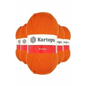 Kartopu K210 Turuncu 5 Adet Kristal Çift Katlı El Örgü Lif İpi