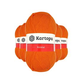 Kartopu K210 Turuncu 5 Adet Kristal Çift Katlı El Örgü Lif İpi