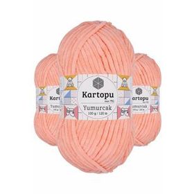 Kartopu K218 Somon Yumurcak Kadife 3 Adet El Örgü İpi