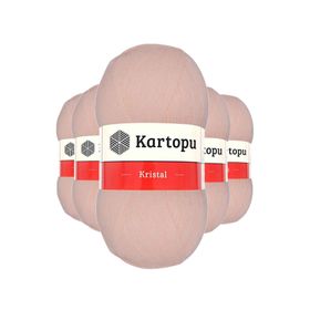 Kartopu K223 Somon 5 Adet Kristal Çift Katlı El Örgü Lif İpi