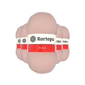 Kartopu K223 Somon 5 Adet Kristal Çift Katlı El Örgü Lif İpi
