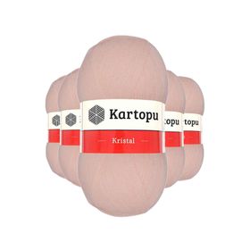 Kartopu K223 Somon 5 Adet Kristal Çift Katlı El Örgü Lif İpi