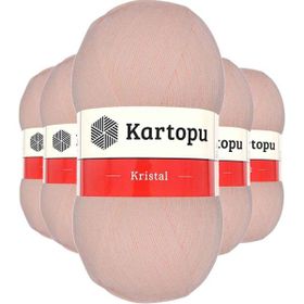 Kartopu K223 Somon 5 Adet Kristal Çift Katlı El Örgü Lif İpi