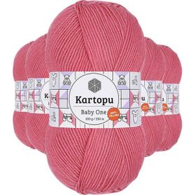 Kartopu K244 Şeker Pembe 5 Adet Baby One Tüylenmeyen El Örgü İpi Yünü