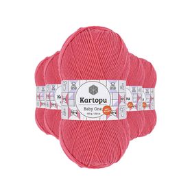 Kartopu K254 Pembe 5 Adet Baby One Tüylenmeyen El Örgü İpi Yünü