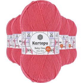 Kartopu K254 Pembe 5 Adet Baby One Tüylenmeyen El Örgü İpi Yünü