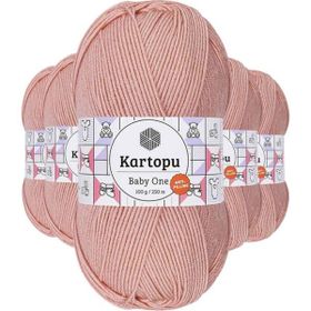 Kartopu K258 Pudra 5 Adet Baby One Tüylenmeyen El Örgü İpi Yünü
