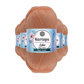 Kartopu K277 Şeftali Lotus Bikini Büstiyer Bluz 5 Adet Örgü İpi