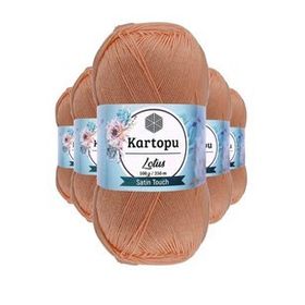 Kartopu K277 Şeftali Lotus Bikini Büstiyer Bluz 5 Adet Örgü İpi