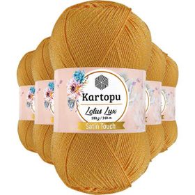 Kartopu K318 Koyu Sarı 5 Adet Lotus Lux Bikini Büstiyer Bluz Simli Örgü İpi