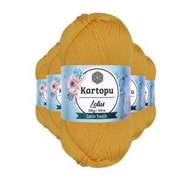 Kartopu K318 Koyu Sarı Lotus Bikini Büstiyer Bluz 5 Adet Örgü İpi