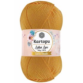 Kartopu K318 Koyu Sarı Lotus Lux Bikini Büstiyer Bluz Simli Örgü İpi