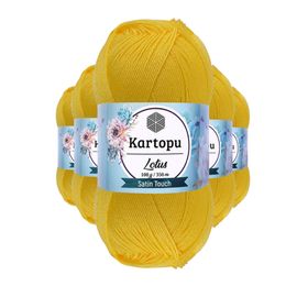 Kartopu K323 Civciv Sarı Lotus Bikini Büstiyer Bluz 5 Adet Örgü İpi