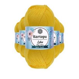 Kartopu K323 Civciv Sarı Lotus Bikini Büstiyer Bluz 5 Adet Örgü İpi
