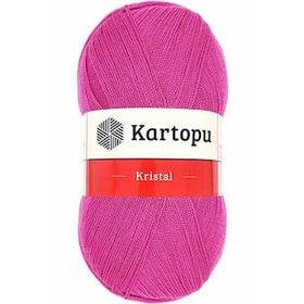 Kartopu K440 Fuşya Kristal Çift Katlı El Örgü Lif İpi