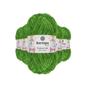 Kartopu K469 5 Adet Yeşil Yumurcak Kadife El Örgü İpi