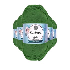 Kartopu K486 Çam Yeşili Lotus Bikini Büstiyer Bluz 5 Adet Örgü İpi