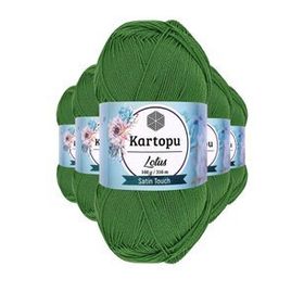 Kartopu K486 Çam Yeşili Lotus Bikini Büstiyer Bluz 5 Adet Örgü İpi