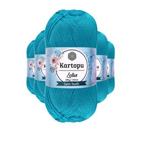 Kartopu K512 Turkuaz Lotus Bikini Büstiyer Bluz 5 Adet Örgü İpi