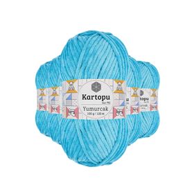 Kartopu K515 5 Adet Turkuaz Yumurcak Kadife El Örgü İpi