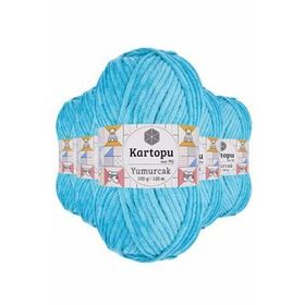 Kartopu K515 5 Adet Turkuaz Yumurcak Kadife El Örgü İpi