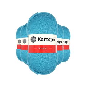Kartopu K515 Turkuaz 5 Adet Kristal Çift Katlı El Örgü Lif İpi