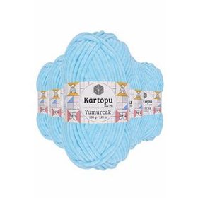 Kartopu K516 5 Adet Açık Turkuaz Yumurcak Kadife El Örgü İpi