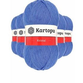 Kartopu K535 Koyu Mavi 5 Adet Kristal Çift Katlı El Örgü Lif İpi