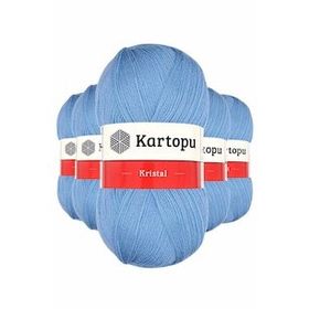 Kartopu K540 Bebe Mavi 5 Adet Kristal Çift Katlı El Örgü Lif İpi