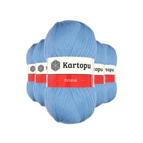 Kartopu K540 Bebe Mavi 5 Adet Kristal Çift Katlı El Örgü Lif İpi