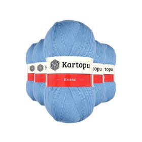 Kartopu K540 Bebe Mavi 5 Adet Kristal Çift Katlı El Örgü Lif İpi