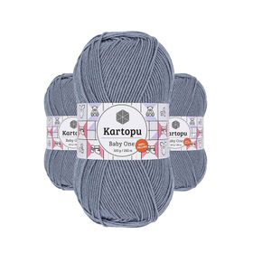Kartopu K571 3 Adet Jeans Mavi Baby One Tüylenmeyen El Örgü İpi Yünü