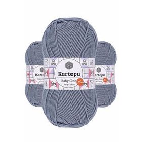 Kartopu K571 3 Adet Jeans Mavi Baby One Tüylenmeyen El Örgü İpi Yünü