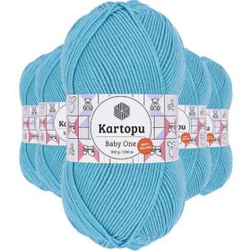 Kartopu K576 Turkuaz 5 Adet Baby One Tüylenmeyen El Örgü İpi Yünü