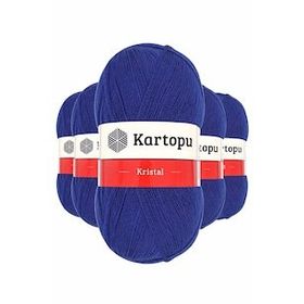 Kartopu K627 Lacivert 5 Adet Kristal Çift Katlı El Örgü Lif İpi