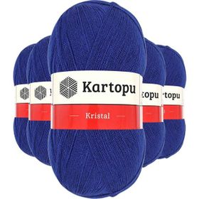 Kartopu K627 Lacivert 5 Adet Kristal Çift Katlı El Örgü Lif İpi