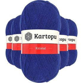 Kartopu K627 Lacivert 5 Adet Kristal Çift Katlı El Örgü Lif İpi