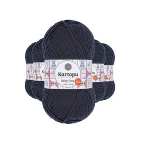 Kartopu K633 5 Adet Lacivert Baby One Tüylenmeyen El Örgü İpi Yünü
